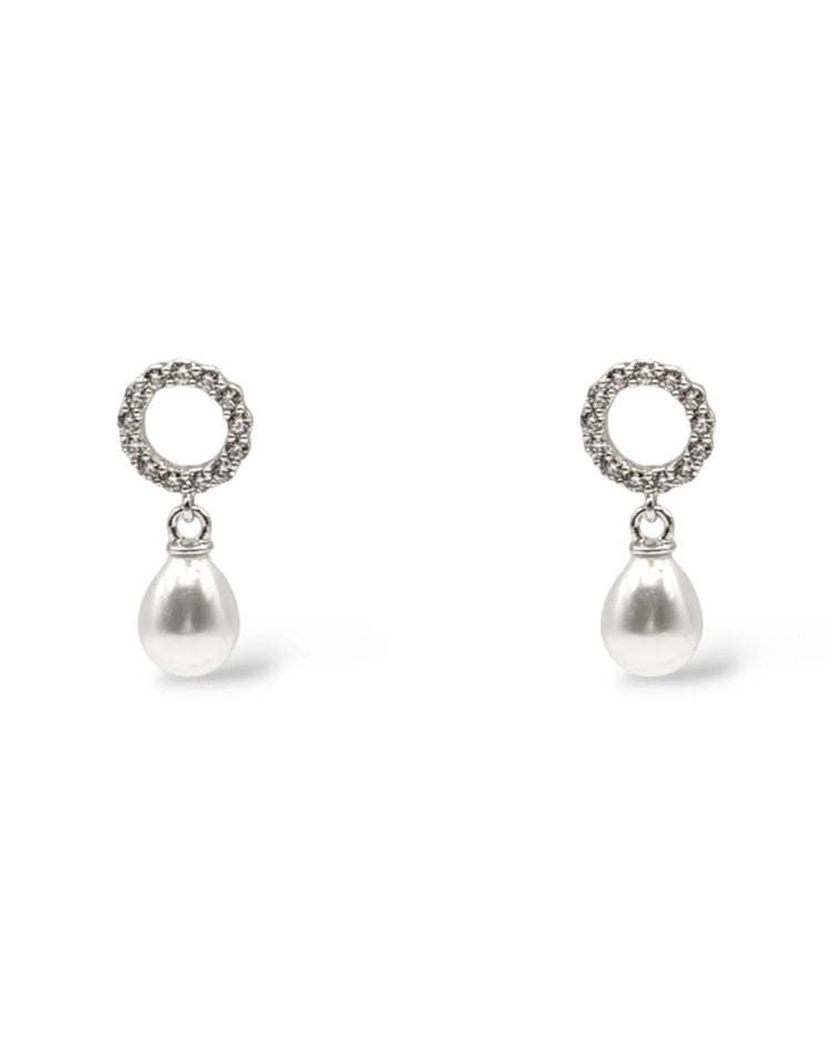 Olive Small Pearl Drop Earrings