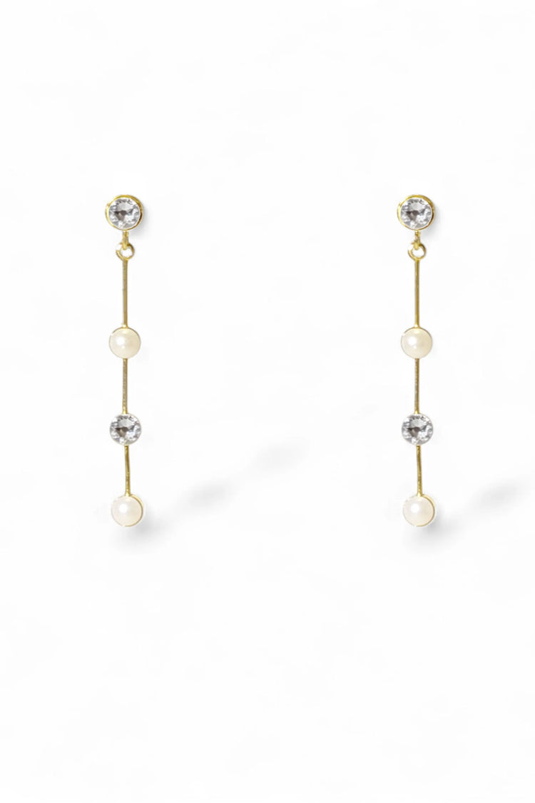 Tori Pearl & Crystal Drop Earrings
